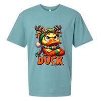 Dont Duck With Me Funny Sarcastic Grumpy Duck Christmas Sueded Cloud Jersey T-Shirt