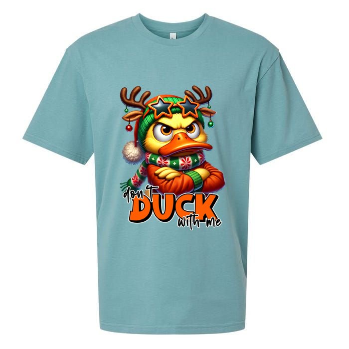 Dont Duck With Me Funny Sarcastic Grumpy Duck Christmas Sueded Cloud Jersey T-Shirt