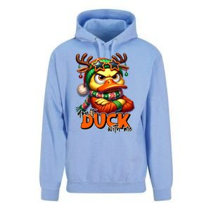 Dont Duck With Me Funny Sarcastic Grumpy Duck Christmas Unisex Surf Hoodie