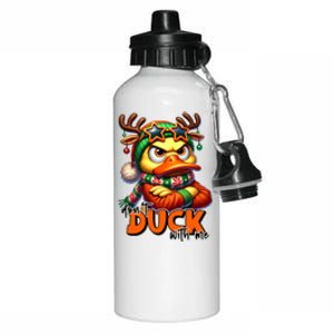 Dont Duck With Me Funny Sarcastic Grumpy Duck Christmas Aluminum Water Bottle