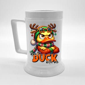 Dont Duck With Me Funny Sarcastic Grumpy Duck Christmas Beer Stein