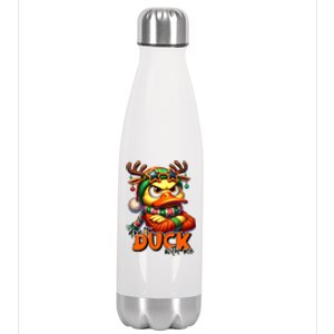 Dont Duck With Me Funny Sarcastic Grumpy Duck Christmas Stainless Steel Insulated Water Bottle