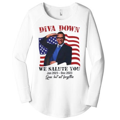 Diva Down We Salute You George Santos Women's Perfect Tri Tunic Long Sleeve Shirt