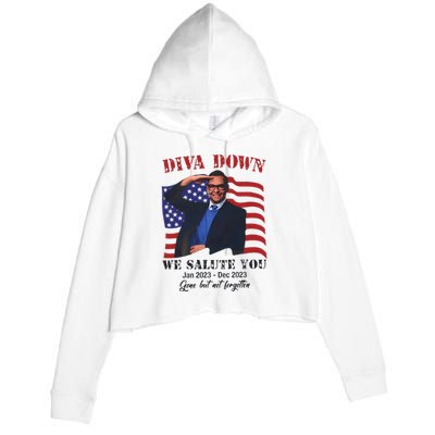 Diva Down We Salute You George Santos Crop Fleece Hoodie