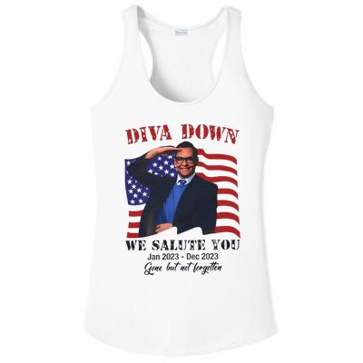 Diva Down We Salute You George Santos Ladies PosiCharge Competitor Racerback Tank