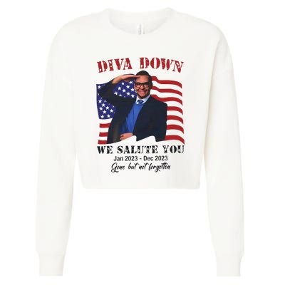 Diva Down We Salute You George Santos Cropped Pullover Crew