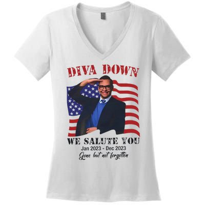 Diva Down We Salute You George Santos Women's V-Neck T-Shirt