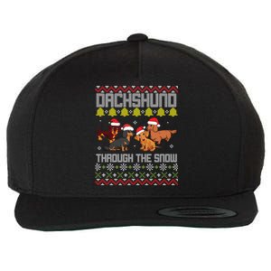 Dachshund Dogs With Noel Costume Dancing Through The Snow Meaningful Gift Wool Snapback Cap