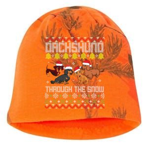 Dachshund Dogs With Noel Costume Dancing Through The Snow Meaningful Gift Kati - Camo Knit Beanie