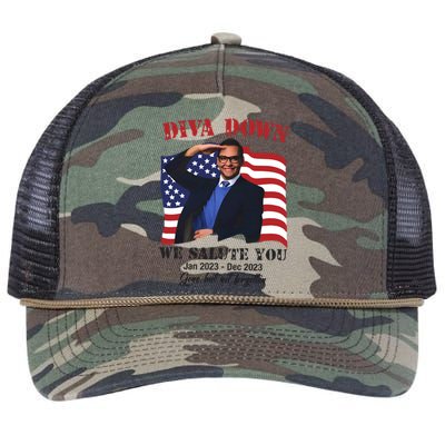 Diva Down We Salute You George Santos Retro Rope Trucker Hat Cap