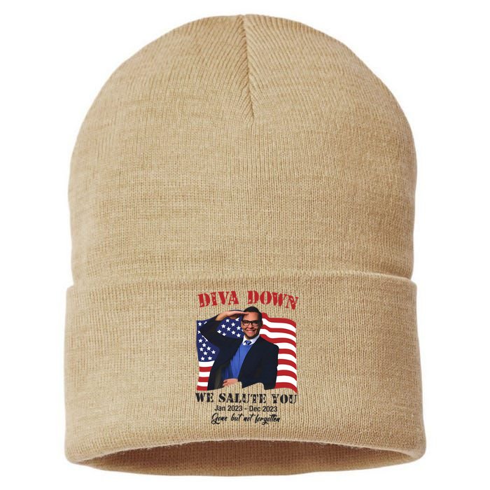 Diva Down We Salute You George Santos Sustainable Knit Beanie