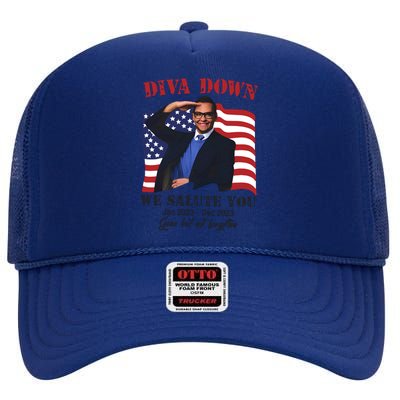 Diva Down We Salute You George Santos High Crown Mesh Back Trucker Hat