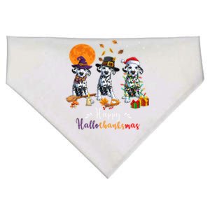 Dog Dalmatian Witch Broom Xmas Happy Halloween Spooky Season Funny Gift USA-Made Doggie Bandana