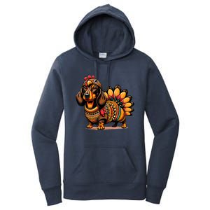 Dachshund Dog Weiner Turkey Costume Thanksgiving Women Women's Pullover Hoodie