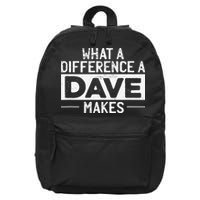 David Dave What A Difference A Dave Makes 16 in Basic Backpack