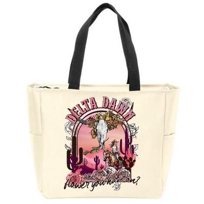 Delta Dawn WhatS That Flower You Have On Western Country Zip Tote Bag