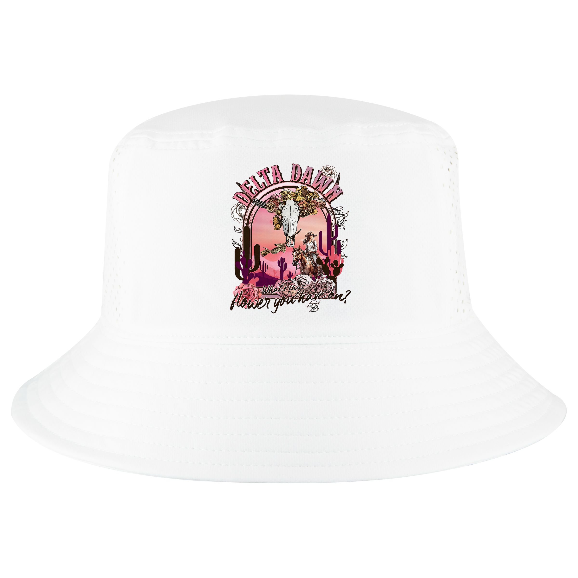 Delta Dawn WhatS That Flower You Have On Western Country Cool Comfort Performance Bucket Hat