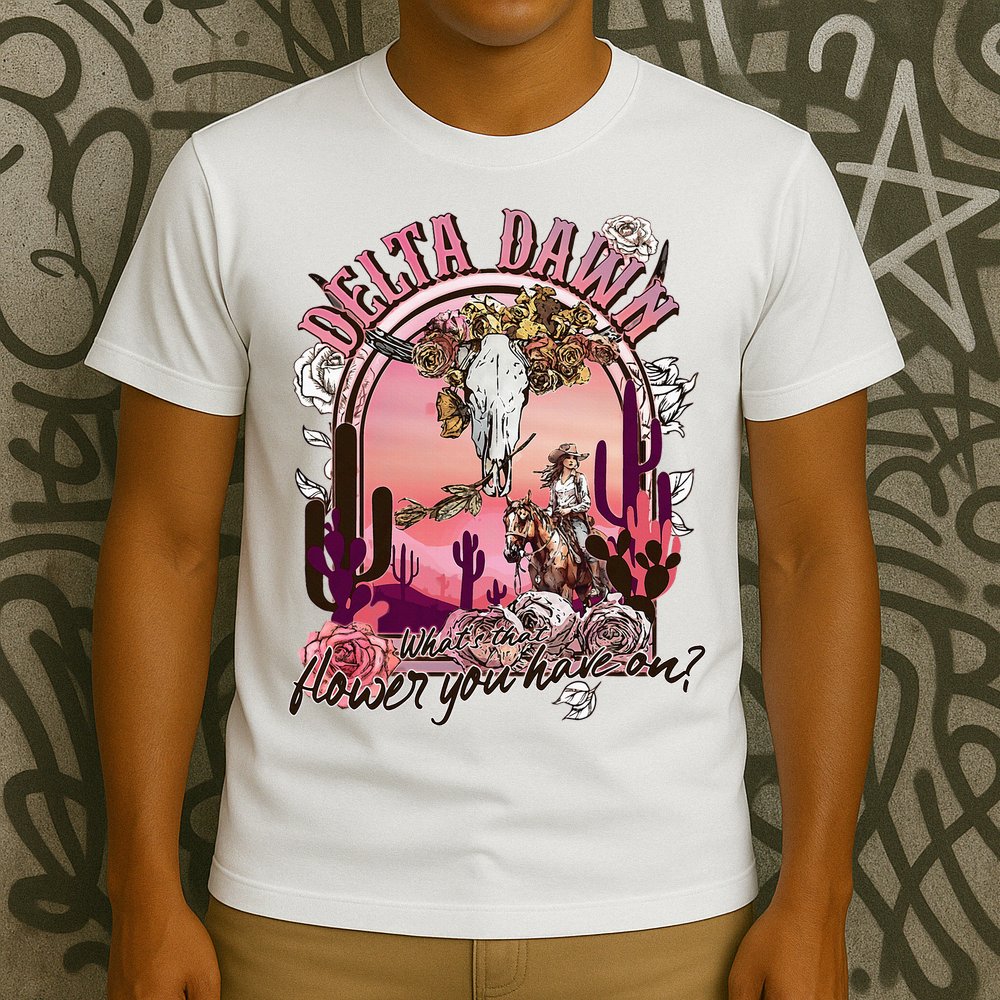 Delta Dawn WhatS That Flower You Have On Western Country T-Shirt