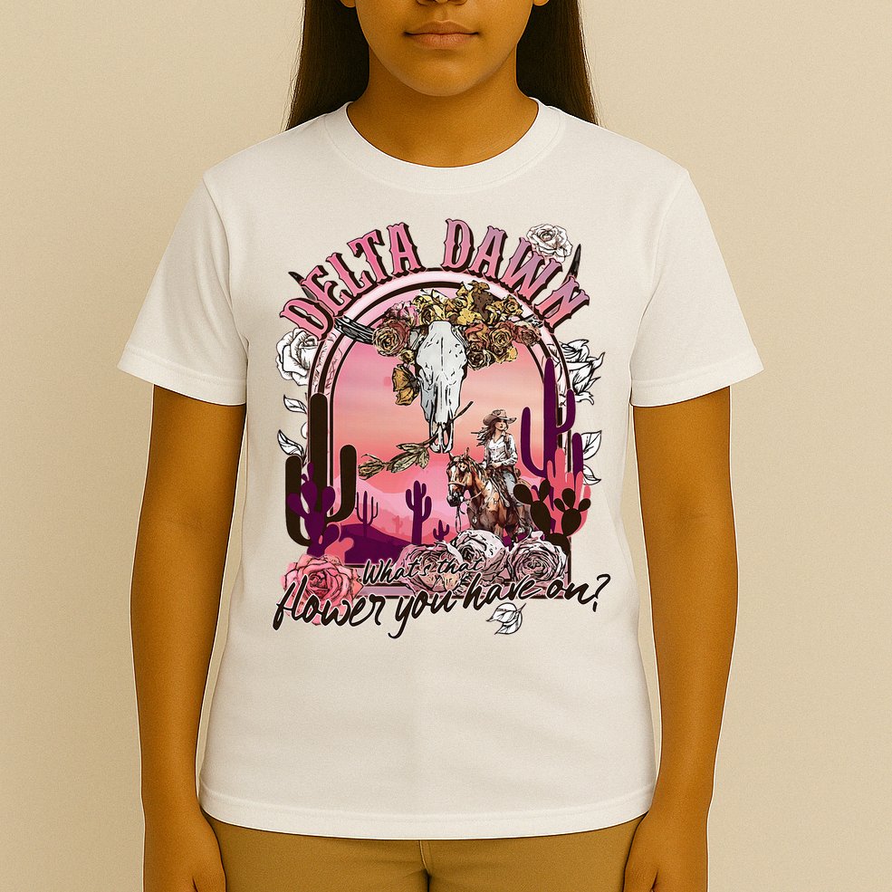Delta Dawn WhatS That Flower You Have On Western Country T-Shirt