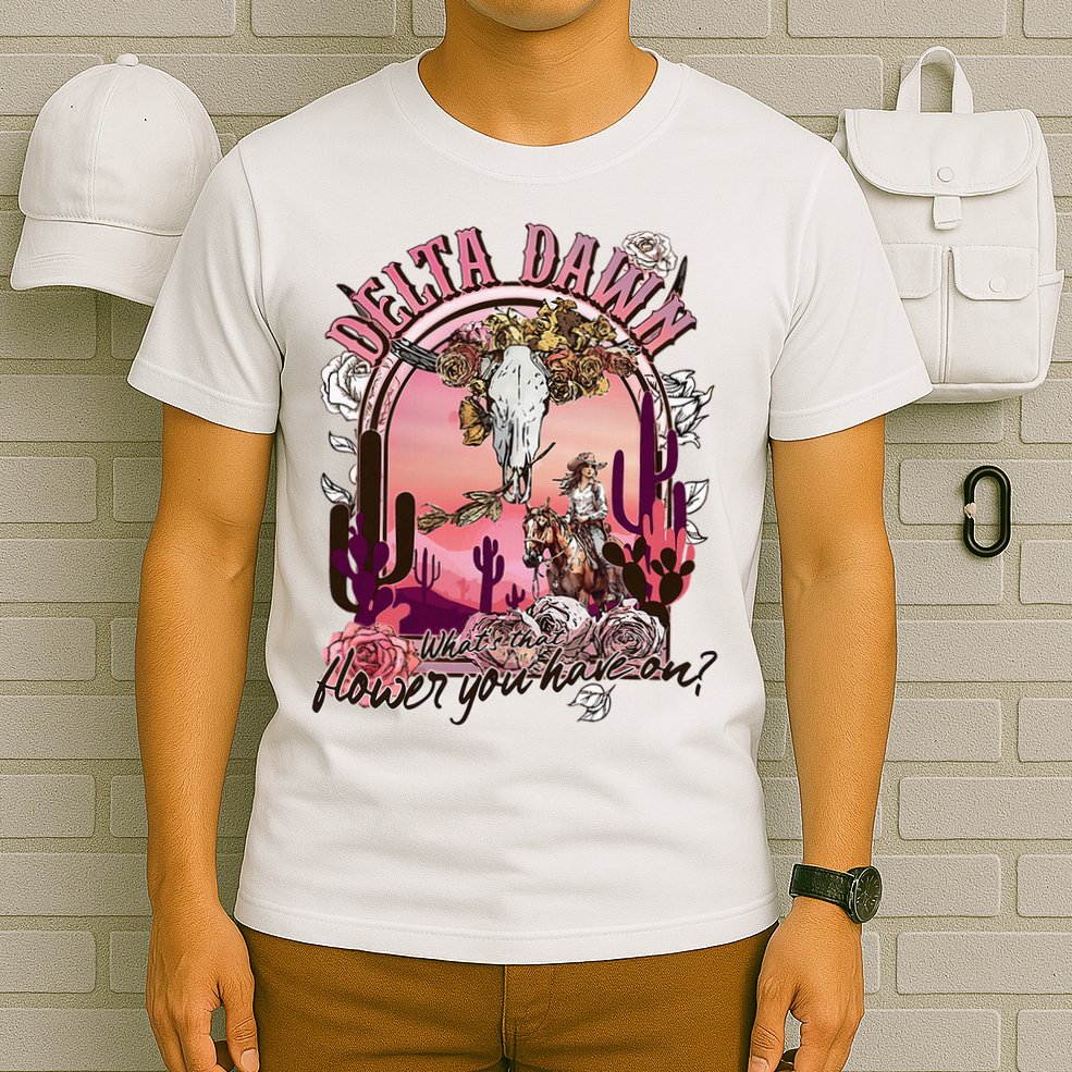 Delta Dawn WhatS That Flower You Have On Western Country T-Shirt