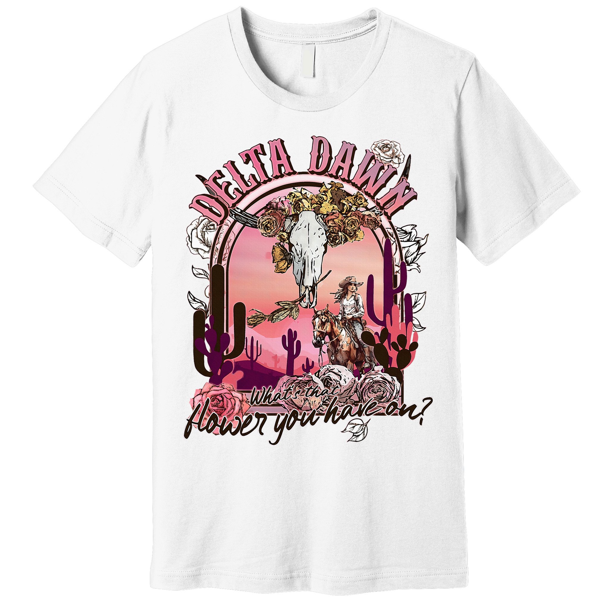 Delta Dawn WhatS That Flower You Have On Western Country Premium T-Shirt