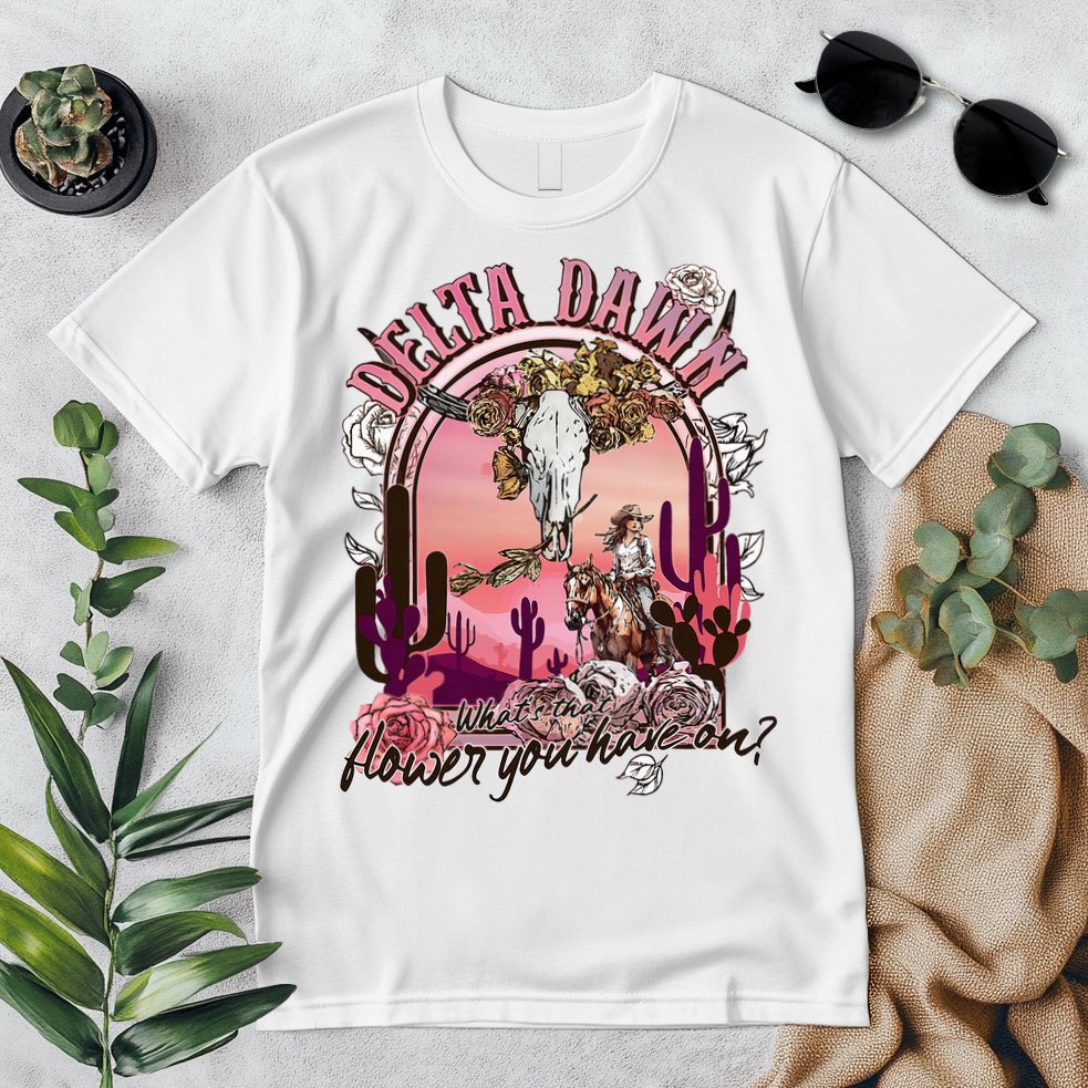 Delta Dawn WhatS That Flower You Have On Western Country Premium T-Shirt