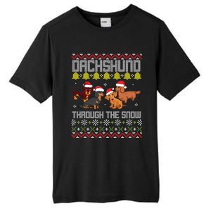 Dachshund Dogs With Noel Costume Dancing Through The Snow Great Gift Tall Fusion ChromaSoft Performance T-Shirt