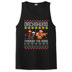 Dachshund Dogs With Noel Costume Dancing Through The Snow Great Gift PosiCharge Competitor Tank