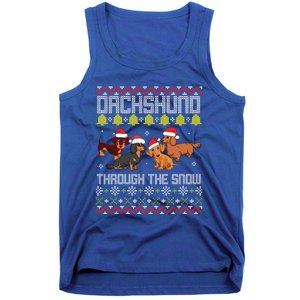 Dachshund Dogs With Noel Costume Dancing Through The Snow Great Gift Tank Top