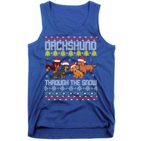 Dachshund Dogs With Noel Costume Dancing Through The Snow Great Gift Tank Top