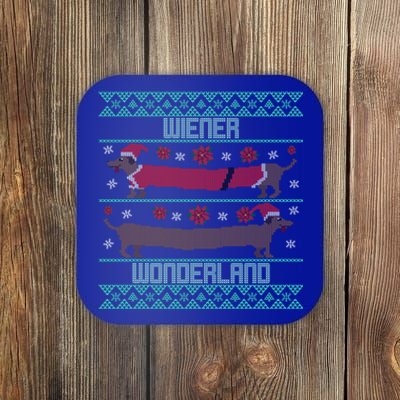 Dachshund Dog Wiener Wonderland Ugly Christmas Sweater Funny Meaningful Gift Coaster