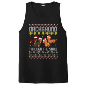 Dachshund Dogs With Noel Costume Dancing Through The Snow Gift PosiCharge Competitor Tank