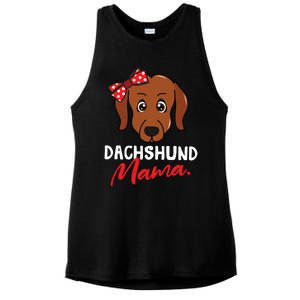 Dachshund Doxie Weenie Mom Mama Dog Lover Gift Meaningful Gift Ladies PosiCharge Tri-Blend Wicking Tank