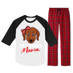 Dachshund Doxie Weenie Mom Mama Dog Lover Gift Meaningful Gift Raglan Sleeve Pajama Set