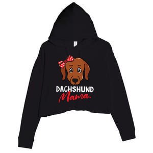 Dachshund Doxie Weenie Mom Mama Dog Lover Gift Meaningful Gift Crop Fleece Hoodie