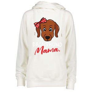 Dachshund Doxie Weenie Mom Mama Dog Lover Gift Meaningful Gift Womens Funnel Neck Pullover Hood