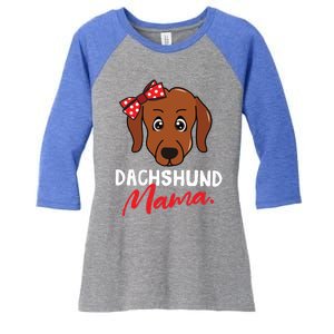 Dachshund Doxie Weenie Mom Mama Dog Lover Gift Meaningful Gift Women's Tri-Blend 3/4-Sleeve Raglan Shirt