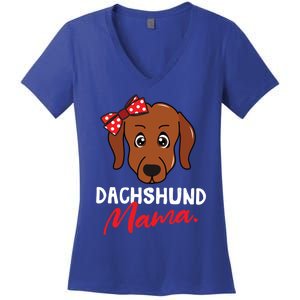 Dachshund Doxie Weenie Mom Mama Dog Lover Gift Meaningful Gift Women's V-Neck T-Shirt