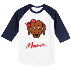 Dachshund Doxie Weenie Mom Mama Dog Lover Gift Meaningful Gift Baseball Sleeve Shirt