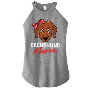 Dachshund Doxie Weenie Mom Mama Dog Lover Gift Meaningful Gift Women's Perfect Tri Rocker Tank