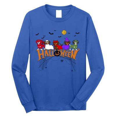 Dachshund Dog Witch Mummy Pumpkin Halloween Spooky Season Funny Gift Long Sleeve Shirt