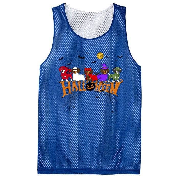 Dachshund Dog Witch Mummy Pumpkin Halloween Spooky Season Funny Gift Mesh Reversible Basketball Jersey Tank