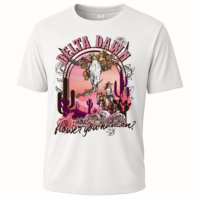 Delta Dawn WhatS That Flower You Have On Western Country Cooling Performance Crew T-Shirt