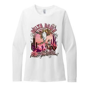 Delta Dawn WhatS That Flower You Have On Western Country Womens CVC Long Sleeve Shirt