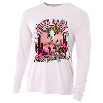 Delta Dawn WhatS That Flower You Have On Western Country Cooling Performance Long Sleeve Crew