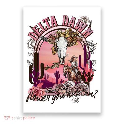 Delta Dawn WhatS That Flower You Have On Western Country Poster