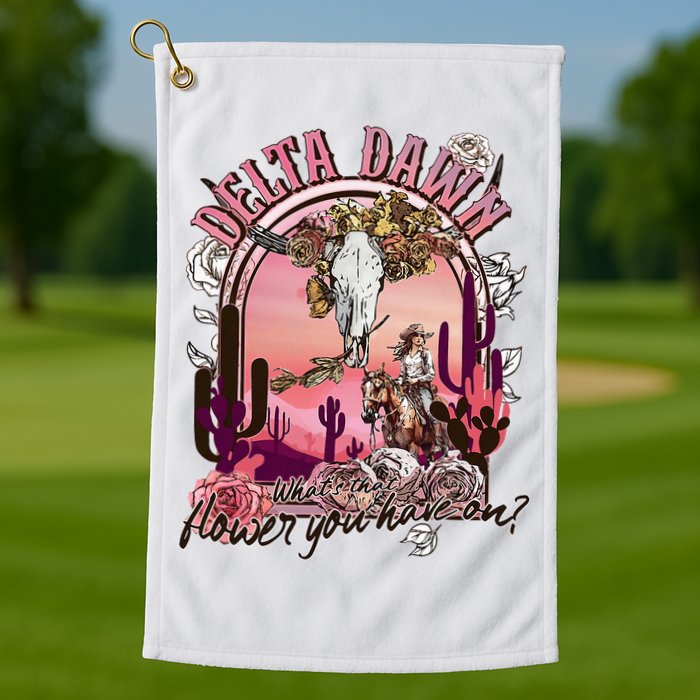 Delta Dawn WhatS That Flower You Have On Western Country Golf Towel