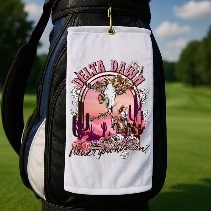 Delta Dawn WhatS That Flower You Have On Western Country Golf Towel