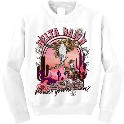 Delta Dawn WhatS That Flower You Have On Western Country Kids Sweatshirt