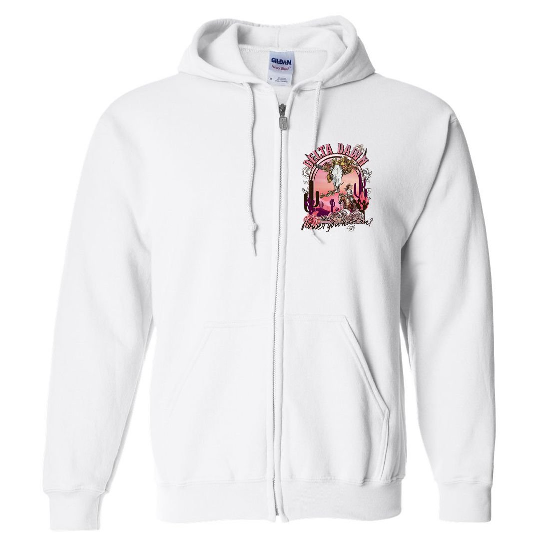 Delta Dawn WhatS That Flower You Have On Western Country Full Zip Hoodie